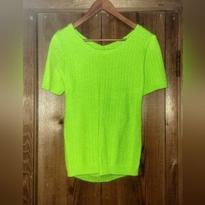 DAVI & DANI Vibrant Lime Knit Top